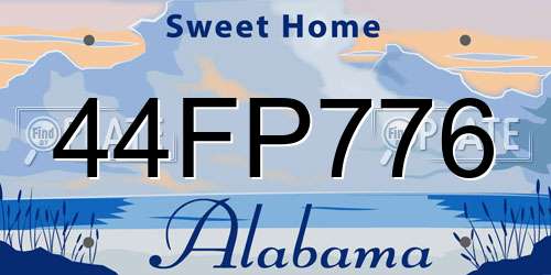 44FP776 Alabama License Plate