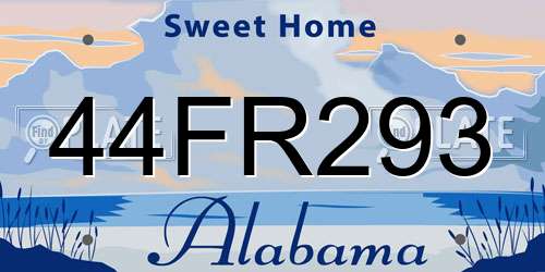 44FR293 Alabama License Plate