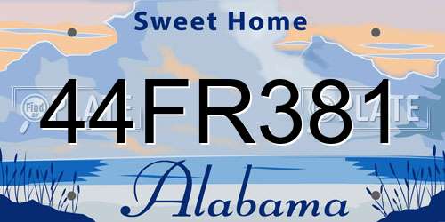 44FR381 Alabama License Plate