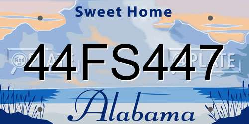 44FS447 Alabama License Plate