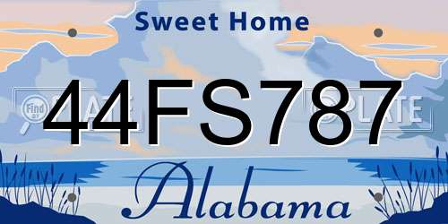 44FS787 Alabama License Plate