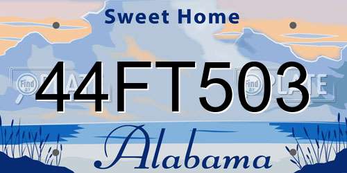 44FT503 Alabama License Plate