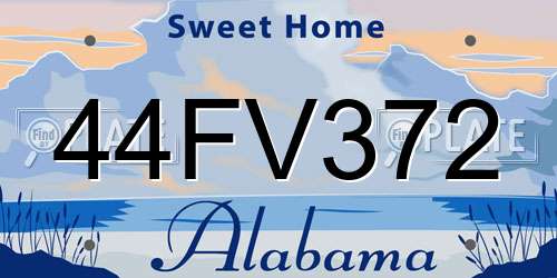 44FV372 Alabama License Plate