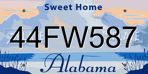 44FW587 Alabama License Plate
