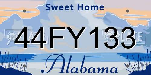 44FY133 Alabama License Plate