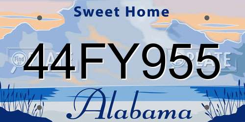 44FY955 Alabama License Plate