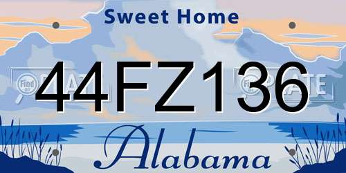 44FZ136 Alabama License Plate