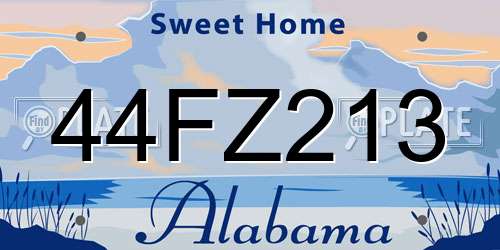 44FZ213 Alabama License Plate