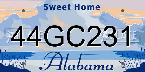 44GC231 Alabama License Plate