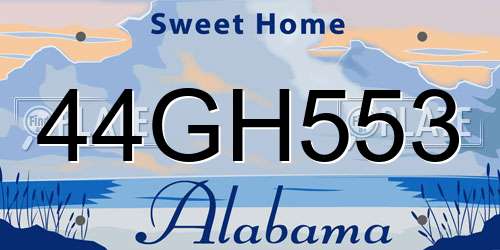 44GH553 Alabama License Plate