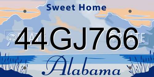 44GJ766 Alabama License Plate