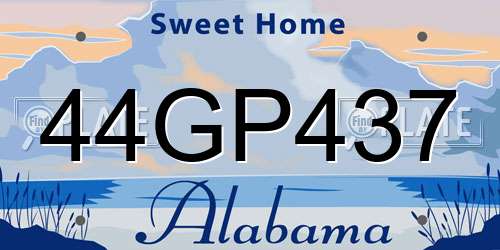 44GP437 Alabama License Plate