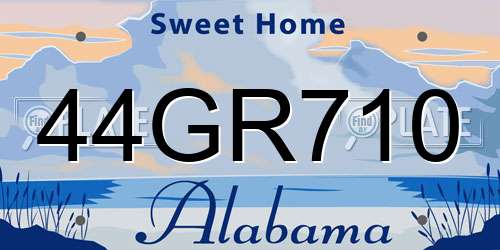 44GR710 Alabama License Plate