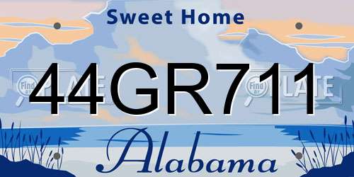 44GR711 Alabama License Plate