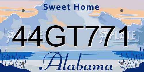44GT771 Alabama License Plate