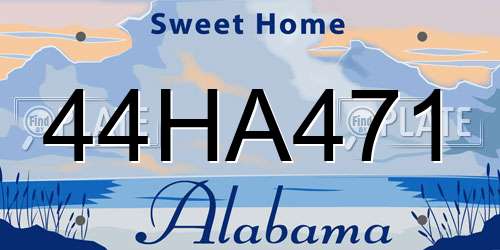 44HA471 Alabama License Plate