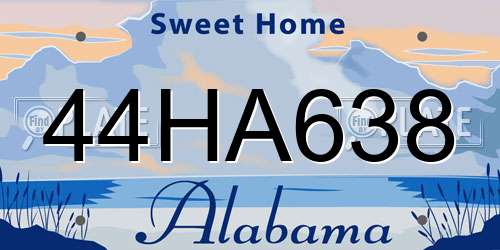 44HA638 Alabama License Plate