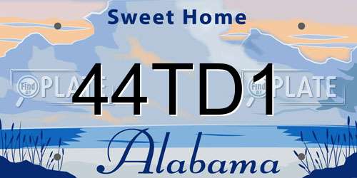 44TD1 Alabama License Plate