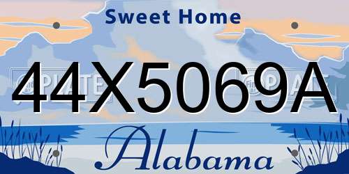 44X5069A Alabama License Plate