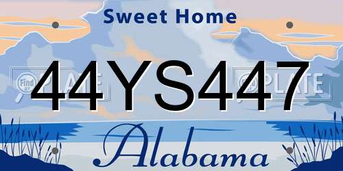 44YS447 Alabama License Plate