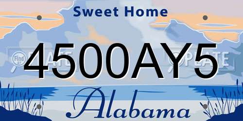 4500AY5 Alabama License Plate