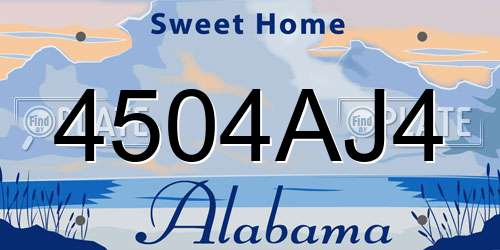 4504AJ4 Alabama License Plate