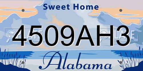 4509AH3 Alabama License Plate