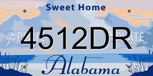 4512DR Alabama License Plate