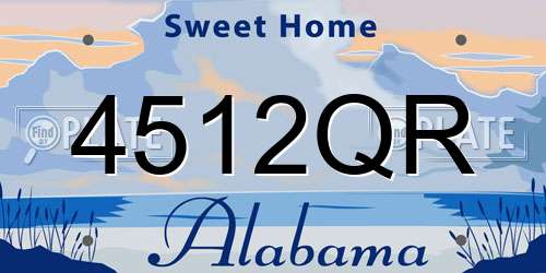 4512QR Alabama License Plate