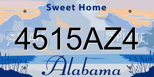 4515AZ4 Alabama License Plate