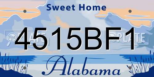 4515BF1 Alabama License Plate