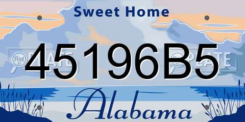 45196B5 Alabama License Plate