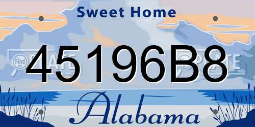 45196B8 Alabama License Plate