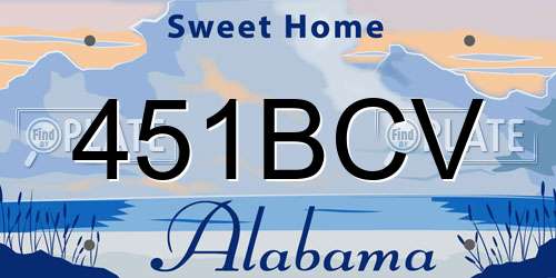 451BCV Alabama License Plate