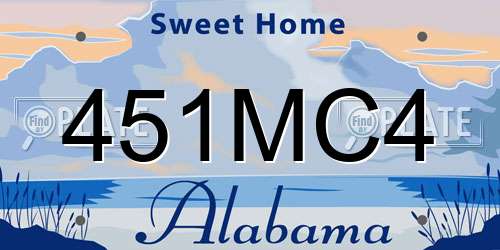 451MC4 Alabama License Plate