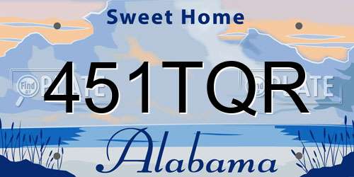 451TQR Alabama License Plate