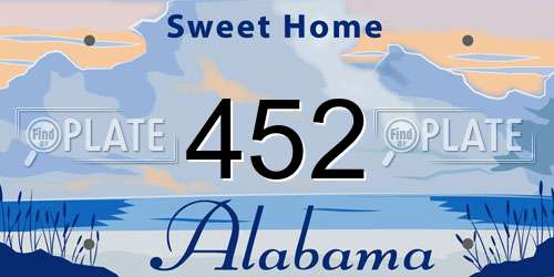 452 Alabama License Plate