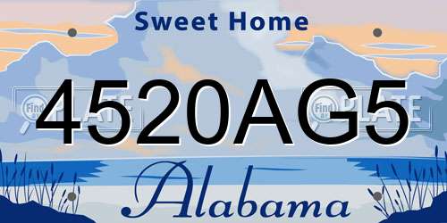 4520AG5 Alabama License Plate