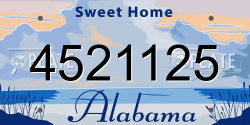 4521125 Alabama License Plate