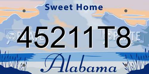 45211T8 Alabama License Plate
