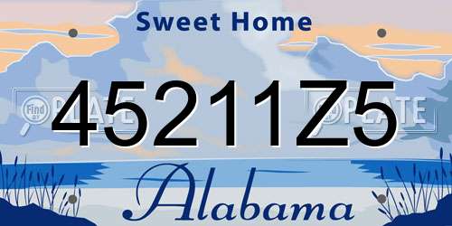45211Z5 Alabama License Plate