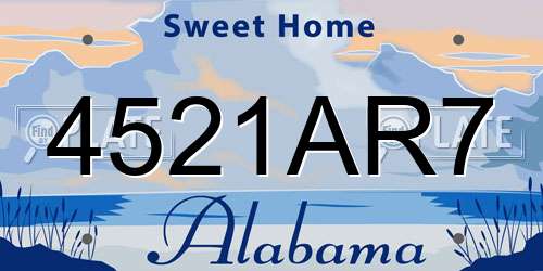 4521AR7 Alabama License Plate