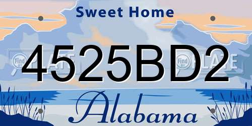 4525BD2 Alabama License Plate