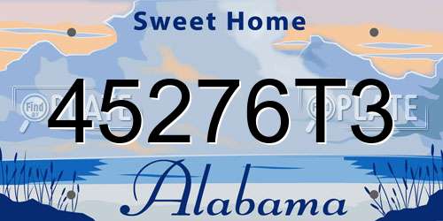 45276T3 Alabama License Plate