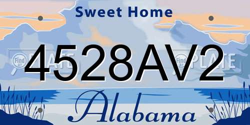 4528AV2 Alabama License Plate