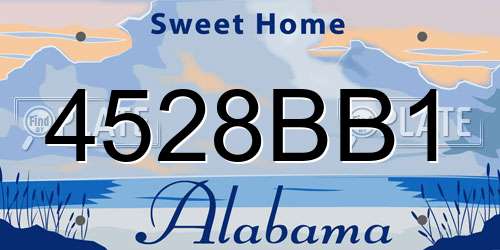 4528BB1 Alabama License Plate