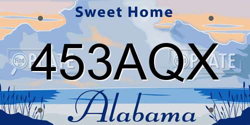 453AQX Alabama License Plate