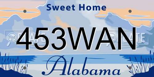453WAN Alabama License Plate