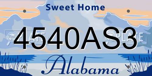 4540AS3 Alabama License Plate
