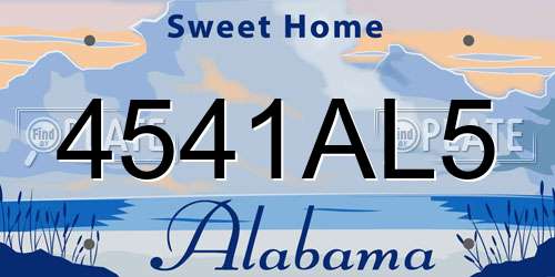 4541AL5 Alabama License Plate